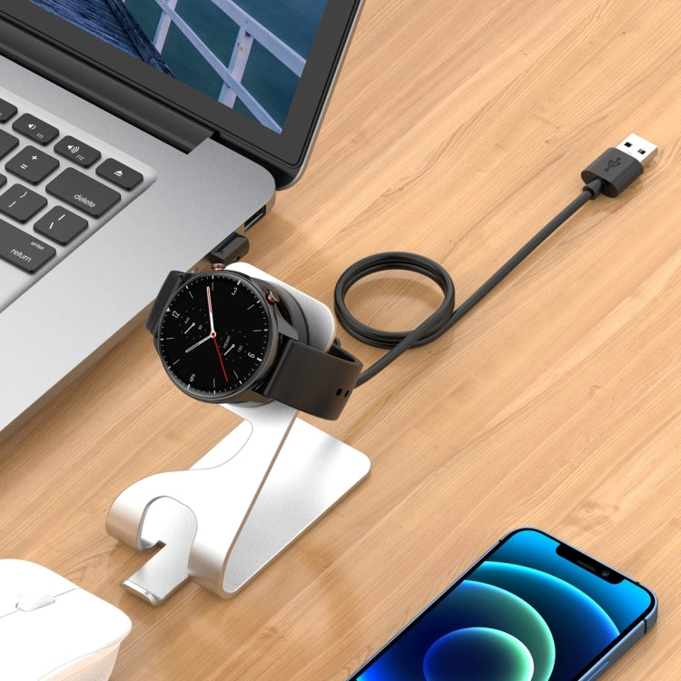 For Amazfit Active Edge A2212 Portable Magnetic Aluminum Alloy Charger Holder(Silver) - Charger by PMC TechLife | Online Shopping South Africa | PMC TechLife | Buy Now Pay Later Mobicred