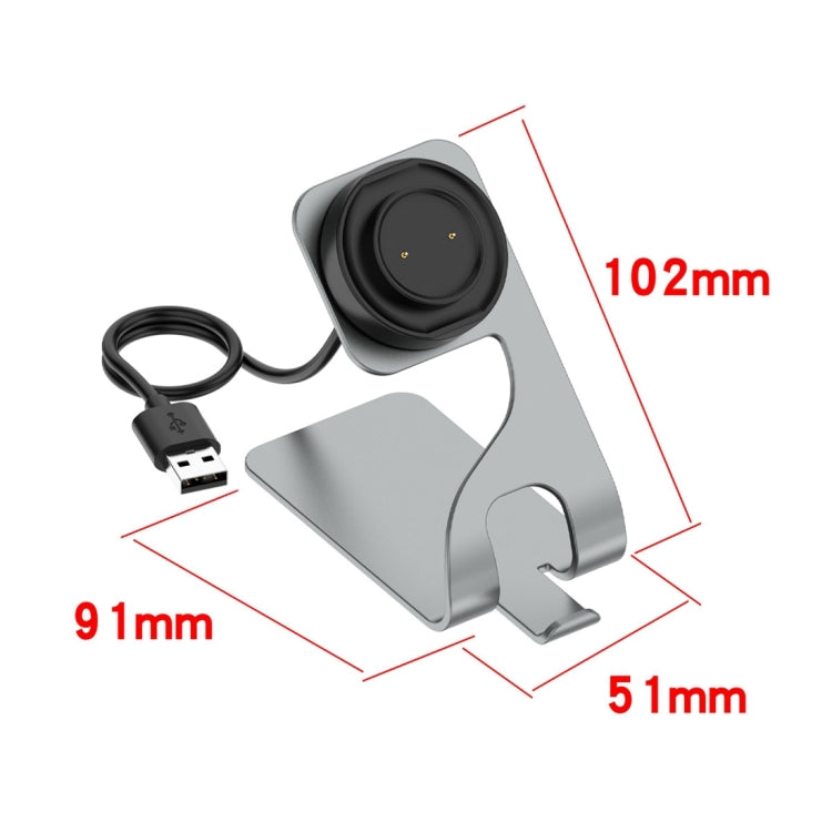 For Amazfit Bip 5 Unity A2324 Portable Magnetic Aluminum Alloy Charger Holder(Grey) - Charger by PMC TechLife | Online Shopping South Africa | PMC TechLife | Buy Now Pay Later Mobicred