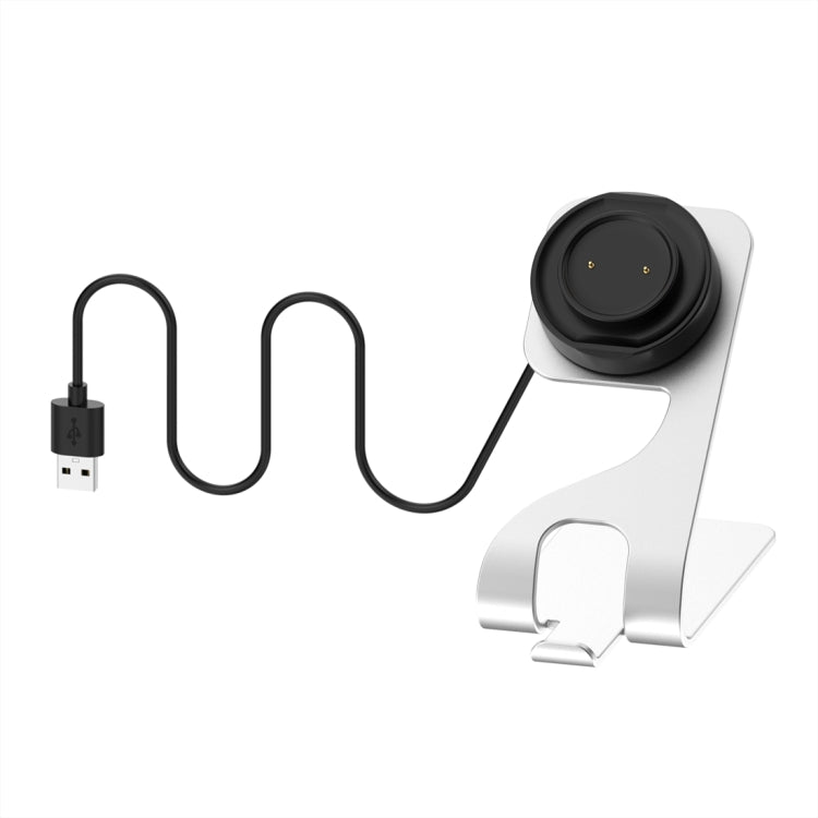 For Amazfit Bip 5 Unity A2324 Portable Magnetic Aluminum Alloy Charger Holder(Silver) - Charger by PMC TechLife | Online Shopping South Africa | PMC TechLife | Buy Now Pay Later Mobicred