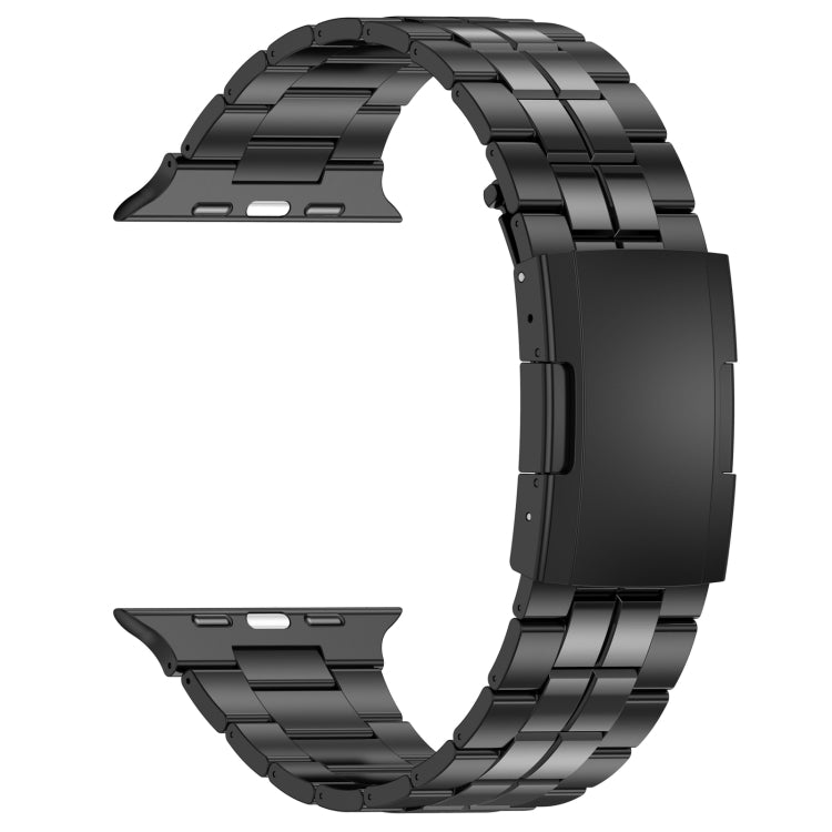 For Apple Watch SE 2023 44mm Tortoise Buckle Titanium Steel Watch Band(Black) - Watch Bands by PMC TechLife | Online Shopping South Africa | PMC TechLife