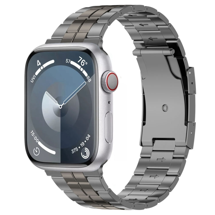 For Apple Watch Series 9 41mm Tortoise Buckle Titanium Steel Watch Band(Grey) - Watch Bands by PMC TechLife | Online Shopping South Africa | PMC TechLife