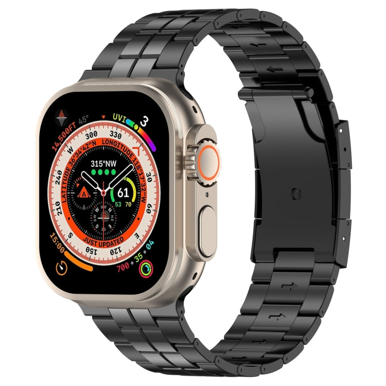 For Apple Watch Ultra 49mm Tortoise Buckle Titanium Steel Watch Band(Black) - Watch Bands by PMC TechLife | Online Shopping South Africa | PMC TechLife
