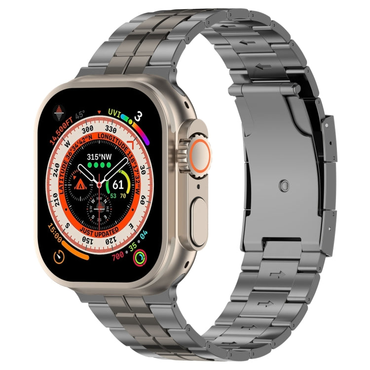 For Apple Watch Ultra 49mm Tortoise Buckle Titanium Steel Watch Band(Grey) - Watch Bands by PMC TechLife | Online Shopping South Africa | PMC TechLife | Buy Now Pay Later Mobicred