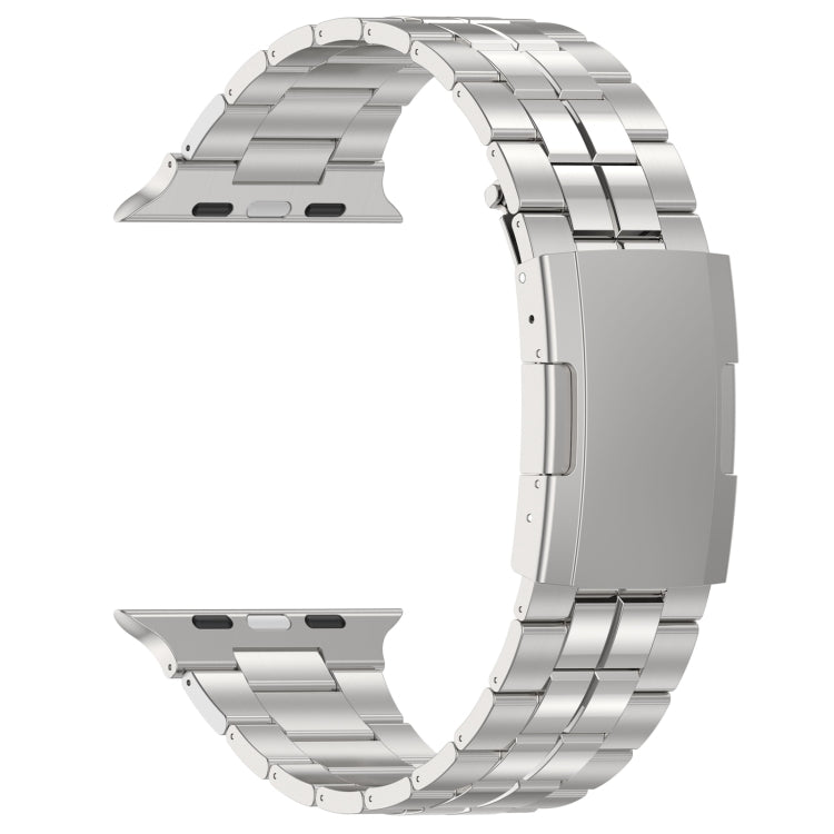 For Apple Watch Series 8 45mm Tortoise Buckle Titanium Steel Watch Band(Silver) - Watch Bands by PMC TechLife | Online Shopping South Africa | PMC TechLife