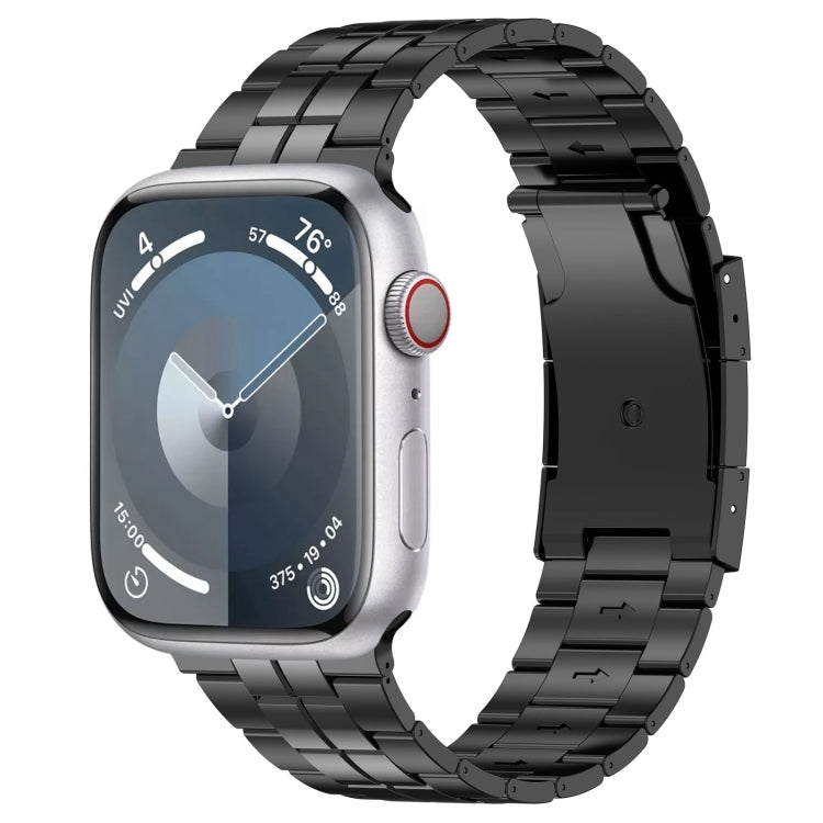 For Apple Watch SE 2022 40mm Tortoise Buckle Titanium Steel Watch Band(Black) - Watch Bands by PMC TechLife | Online Shopping South Africa | PMC TechLife