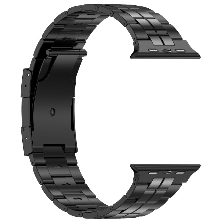 For Apple Watch SE 44mm Tortoise Buckle Titanium Steel Watch Band(Black) - free shipping - PMC TechLife - Order now!