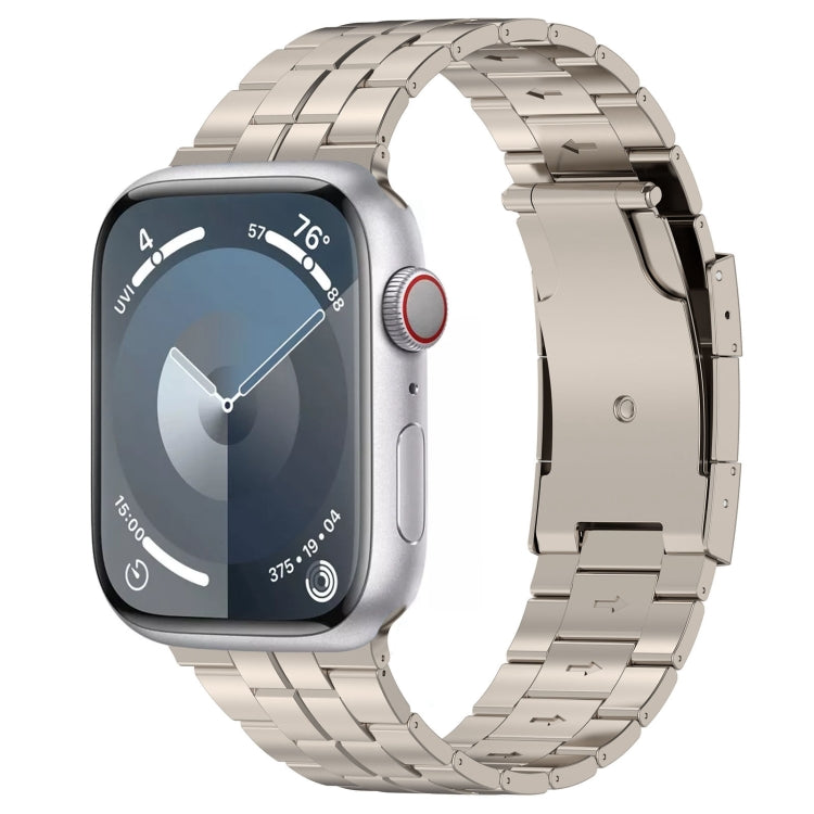 For Apple Watch Series 3 38mm Tortoise Buckle Titanium Steel Watch Band(Starlight) - Watch Bands by PMC TechLife | Online Shopping South Africa | PMC TechLife