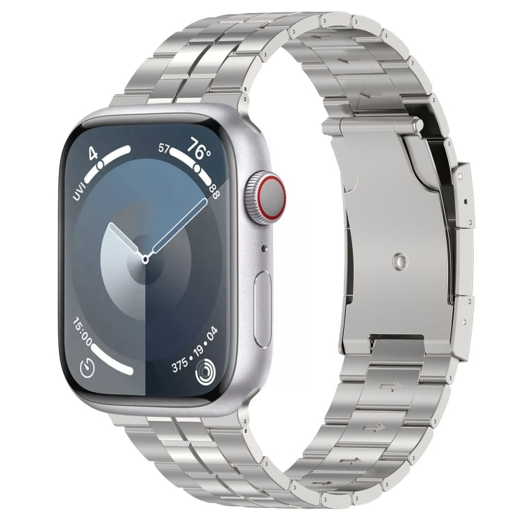 For Apple Watch 38mm Tortoise Buckle Titanium Steel Watch Band(Silver) - Watch Bands by PMC TechLife | Online Shopping South Africa | PMC TechLife