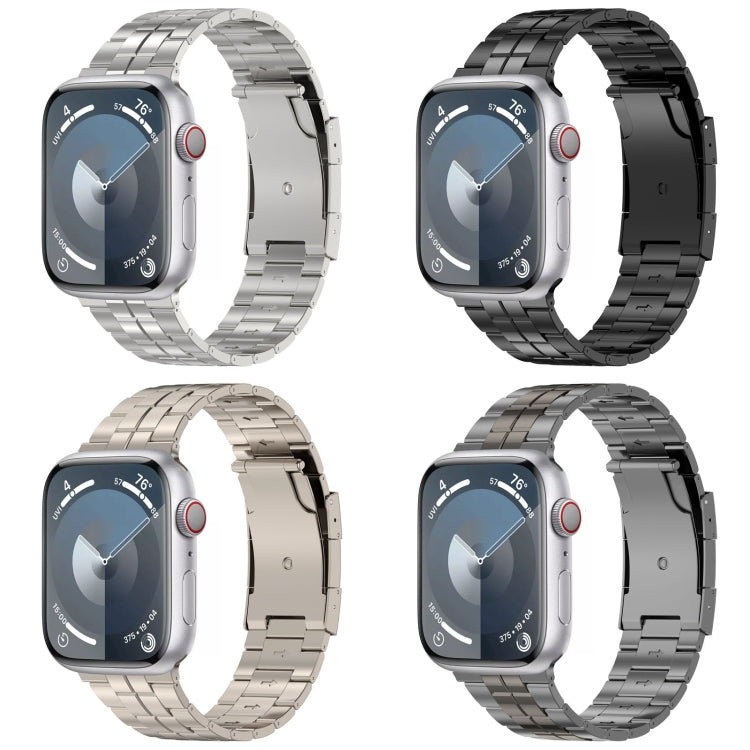 For Apple Watch 38mm Tortoise Buckle Titanium Steel Watch Band(Starlight) - Watch Bands by PMC TechLife | Online Shopping South Africa | PMC TechLife