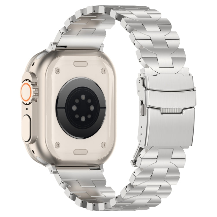 For Apple Watch SE 2023 44mm Butterfly Type Titanium Steel Watch Band(Silver) - Watch Bands by PMC TechLife | Online Shopping South Africa | PMC TechLife