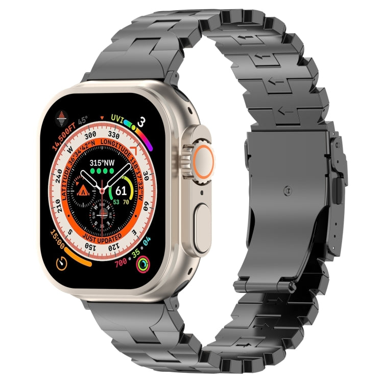 For Apple Watch Ultra 2 49mm Butterfly Type Titanium Steel Watch Band(Grey) - Watch Bands by PMC TechLife | Online Shopping South Africa | PMC TechLife