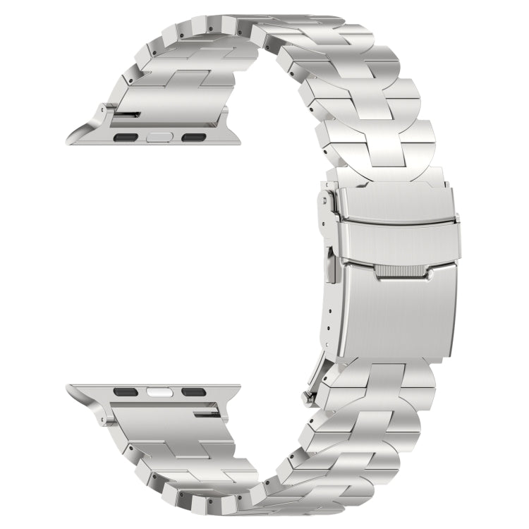 For Apple Watch Series 9 45mm Butterfly Type Titanium Steel Watch Band(Silver) - Watch Bands by PMC TechLife | Online Shopping South Africa | PMC TechLife