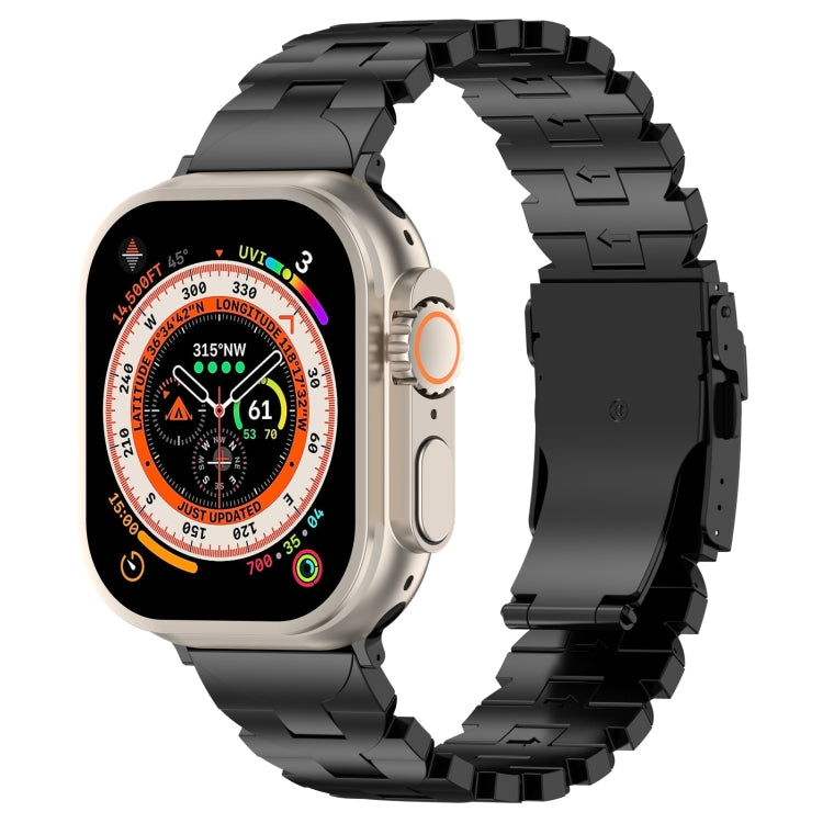 For Apple Watch Ultra 49mm Butterfly Type Titanium Steel Watch Band(Black) - Watch Bands by PMC TechLife | Online Shopping South Africa | PMC TechLife