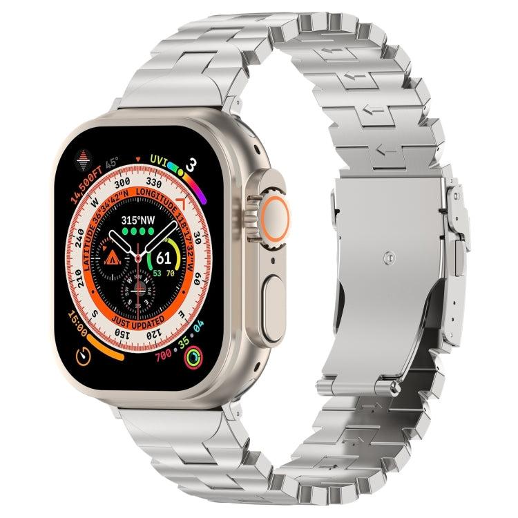 For Apple Watch Ultra 49mm Butterfly Type Titanium Steel Watch Band(Silver) - Watch Bands by PMC TechLife | Online Shopping South Africa | PMC TechLife