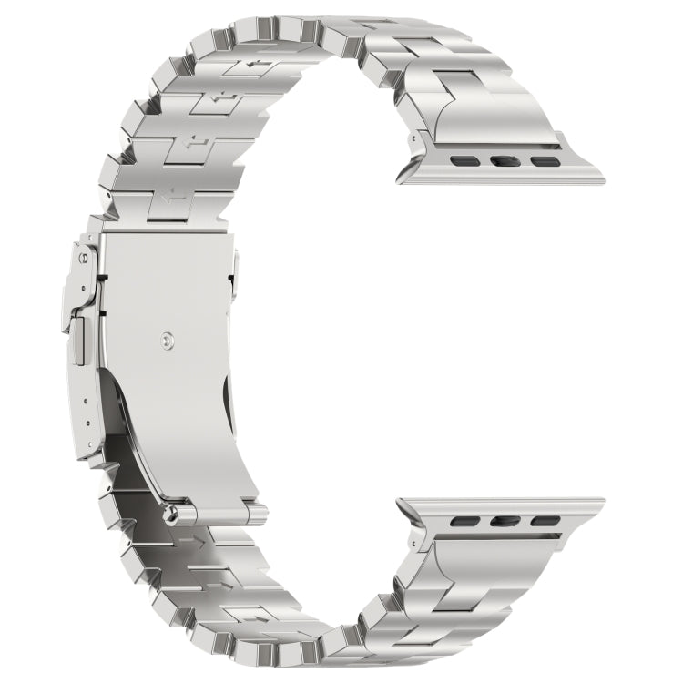 For Apple Watch Series 7 45mm Butterfly Type Titanium Steel Watch Band(Silver) - Watch Bands by PMC TechLife | Online Shopping South Africa | PMC TechLife