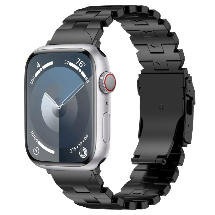 For Apple Watch Series 5 40mm Butterfly Type Titanium Steel Watch Band(Black) - Watch Bands by PMC TechLife | Online Shopping South Africa | PMC TechLife
