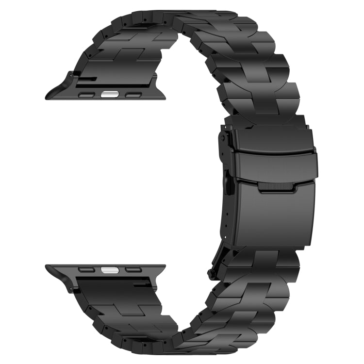 For Apple Watch Series 5 40mm Butterfly Type Titanium Steel Watch Band(Black) - Watch Bands by PMC TechLife | Online Shopping South Africa | PMC TechLife