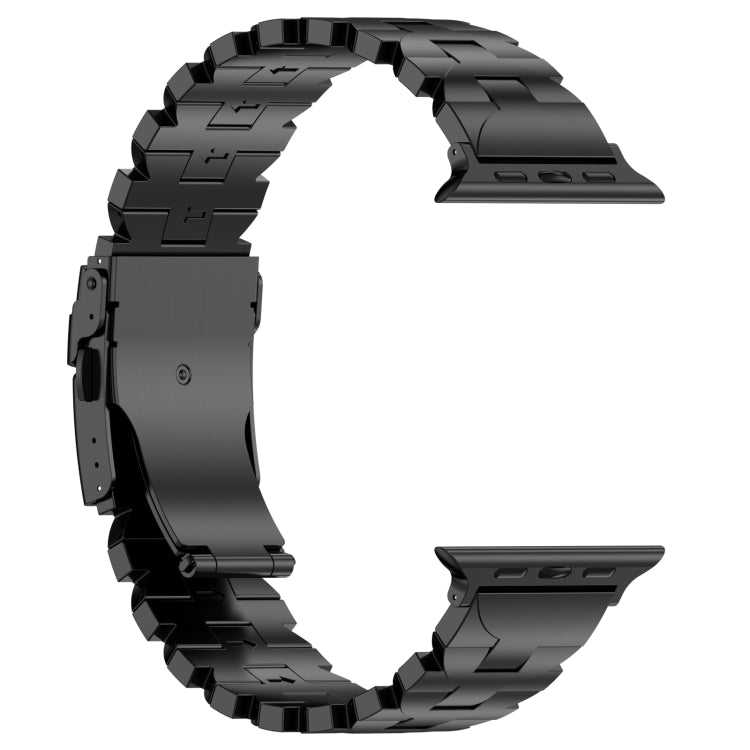 For Apple Watch Series 3 42mm Butterfly Type Titanium Steel Watch Band(Black) - Watch Bands by PMC TechLife | Online Shopping South Africa | PMC TechLife | Buy Now Pay Later Mobicred