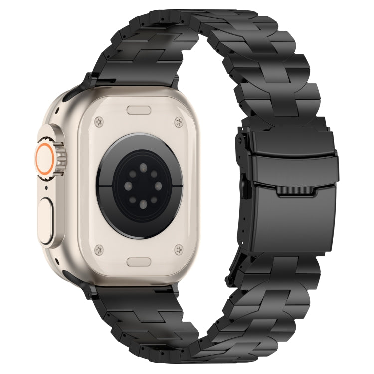 For Apple Watch Series 2 38mm Butterfly Type Titanium Steel Watch Band(Black) - Watch Bands by PMC TechLife | Online Shopping South Africa | PMC TechLife