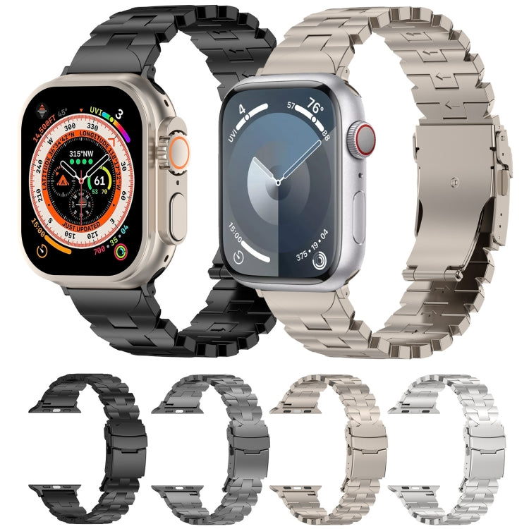 For Apple Watch Series 8 45mm Butterfly Type Titanium Steel Watch Band(Titanium) - Watch Bands by PMC TechLife | Online Shopping South Africa | PMC TechLife