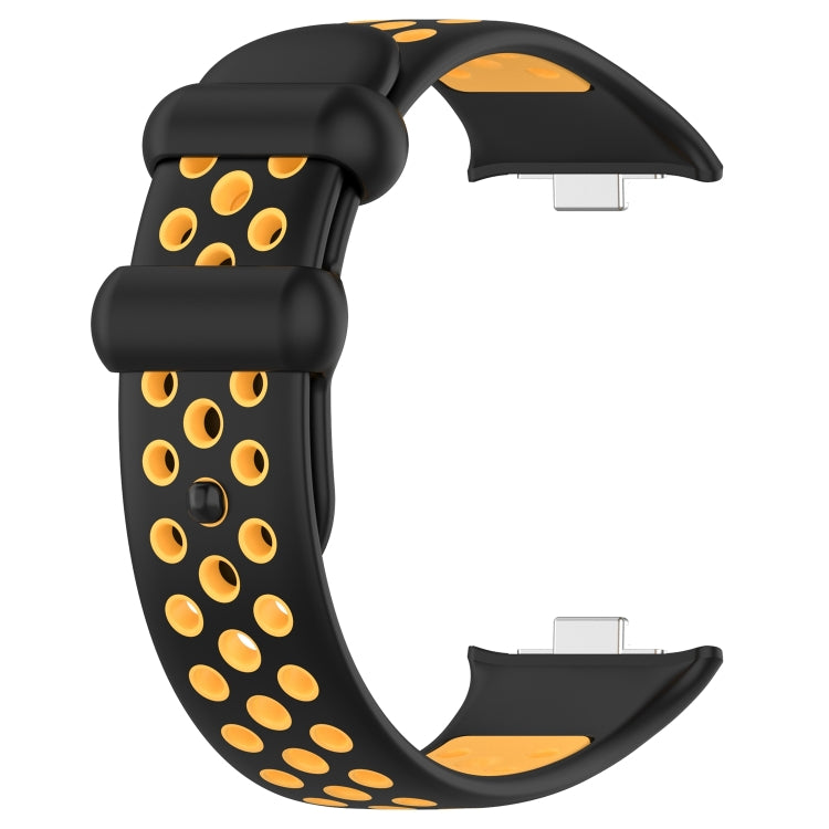For Redmi Watch 4 Two Color Silicone Sports Watch Band(Black Yellow) - Watch Bands by PMC TechLife | Online Shopping South Africa | PMC TechLife