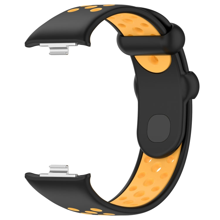 For Redmi Watch 4 Two Color Silicone Sports Watch Band(Black Yellow) - Watch Bands by PMC TechLife | Online Shopping South Africa | PMC TechLife