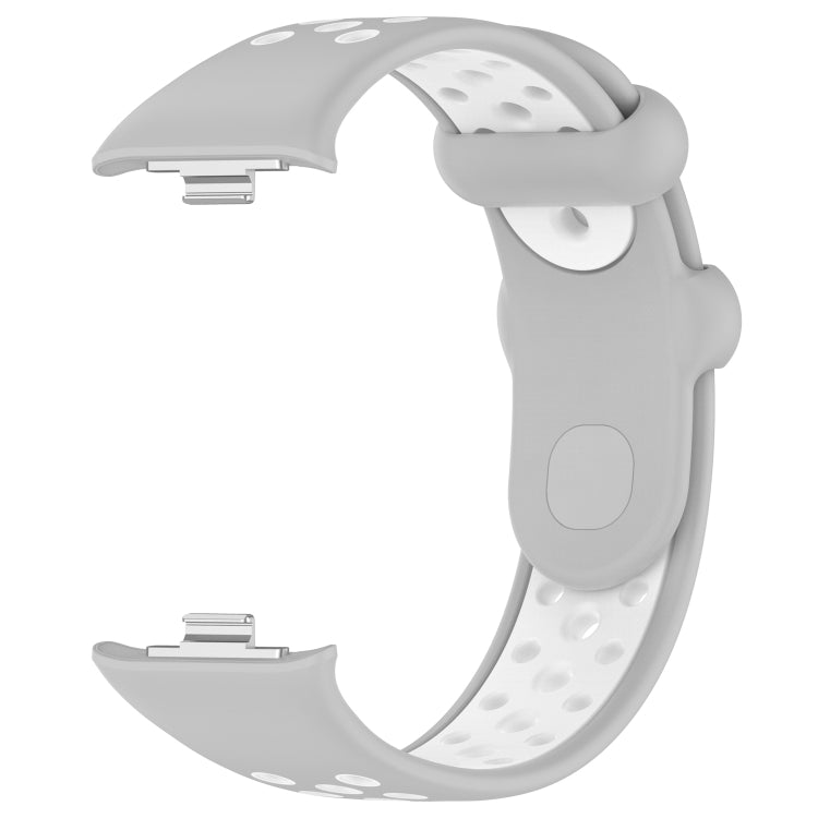 For Redmi Watch 4 Two Color Silicone Sports Watch Band(Grey White) - Watch Bands by PMC TechLife | Online Shopping South Africa | PMC TechLife