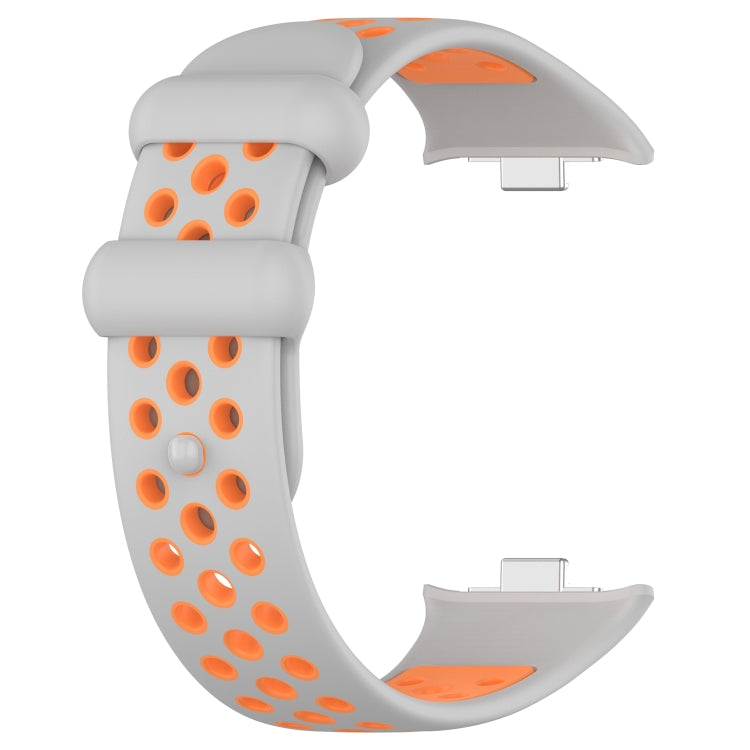 For Redmi Watch 4 Two Color Silicone Sports Watch Band(Grey Orange) - Watch Bands by PMC TechLife | Online Shopping South Africa | PMC TechLife