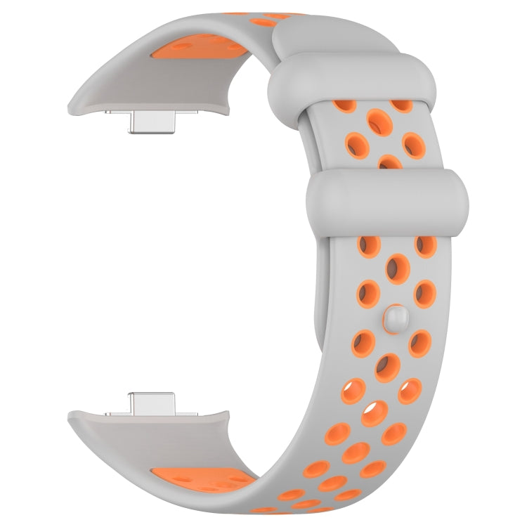 For Redmi Watch 4 Two Color Silicone Sports Watch Band(Grey Orange) - Watch Bands by PMC TechLife | Online Shopping South Africa | PMC TechLife