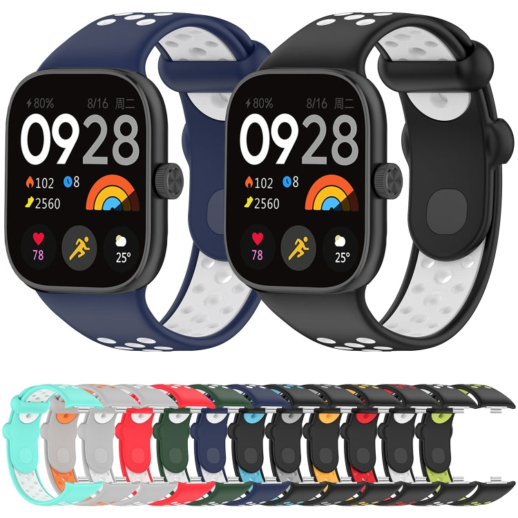 For Redmi Watch 4 Two Color Silicone Sports Watch Band(Dark Green White) - free shipping - PMC TechLife - Order now!