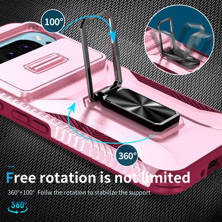 For Google Pixel 9 / Pixel 9 Pro Sliding Camshield Holder Phone Case(Pink + Rose Red) - Google Cases by PMC TechLife | Online Shopping South Africa | PMC TechLife | Buy Now Pay Later Mobicred