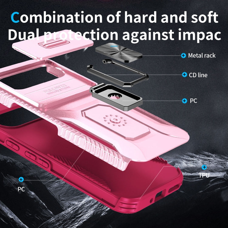 For Google Pixel 9 / Pixel 9 Pro Sliding Camshield Holder Phone Case(Pink + Rose Red) - Google Cases by PMC TechLife | Online Shopping South Africa | PMC TechLife | Buy Now Pay Later Mobicred