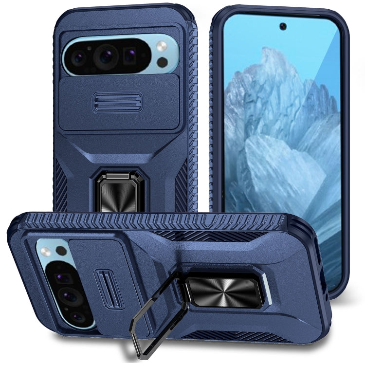 For Google Pixel 9 / Pixel 9 Pro Sliding Camshield Holder Phone Case(Blue) - Google Cases by PMC TechLife | Online Shopping South Africa | PMC TechLife | Buy Now Pay Later Mobicred
