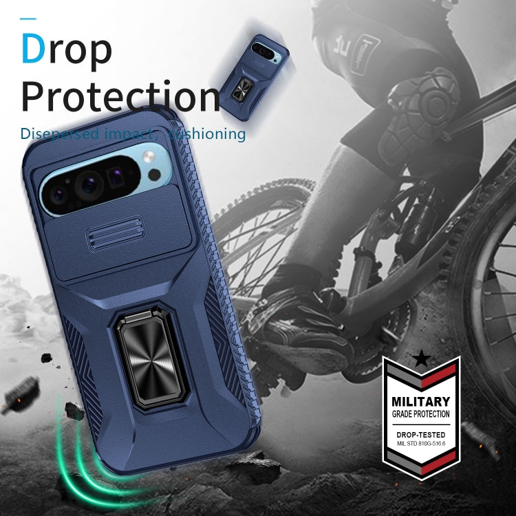 For Google Pixel 9 / Pixel 9 Pro Sliding Camshield Holder Phone Case(Blue) - Google Cases by PMC TechLife | Online Shopping South Africa | PMC TechLife | Buy Now Pay Later Mobicred