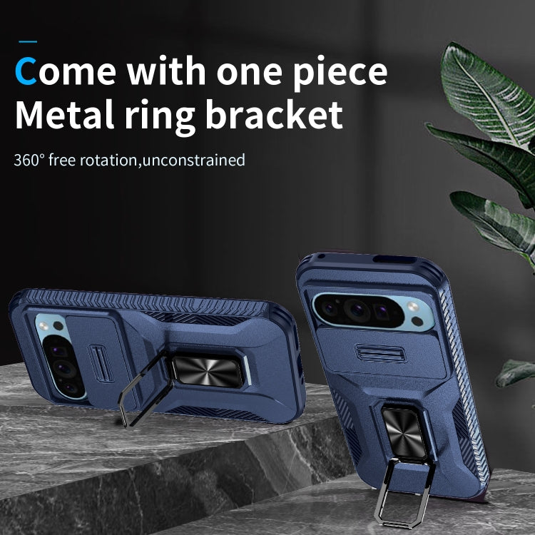 For Google Pixel 9 / Pixel 9 Pro Sliding Camshield Holder Phone Case(Blue) - Google Cases by PMC TechLife | Online Shopping South Africa | PMC TechLife | Buy Now Pay Later Mobicred