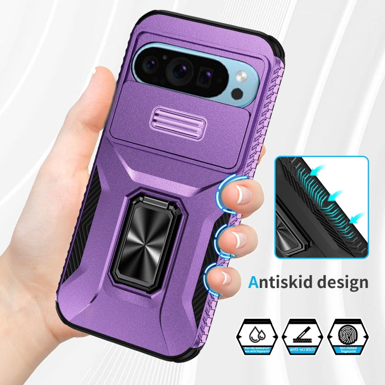 For Google Pixel 9 / Pixel 9 Pro Sliding Camshield Holder Phone Case(Purple) - Google Cases by PMC TechLife | Online Shopping South Africa | PMC TechLife | Buy Now Pay Later Mobicred