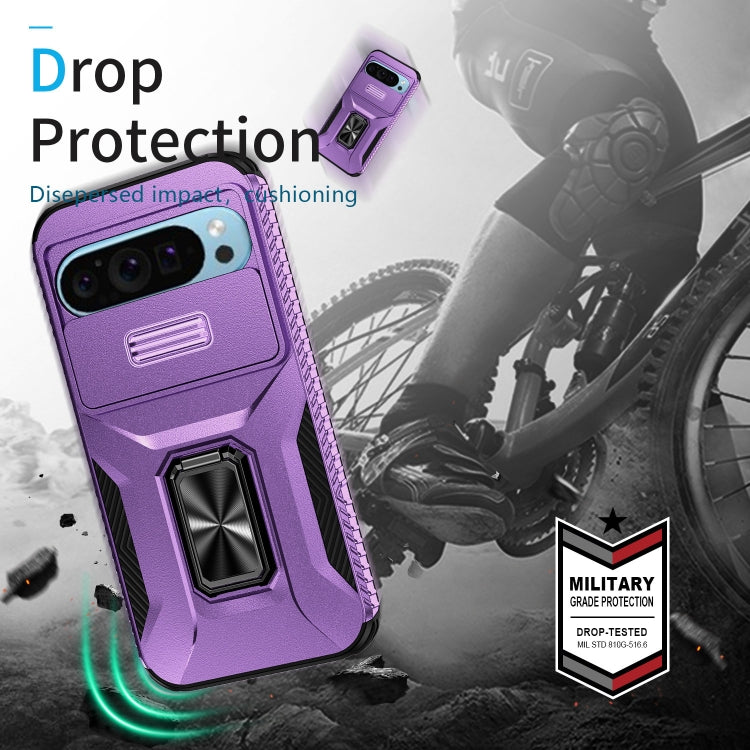 For Google Pixel 9 / Pixel 9 Pro Sliding Camshield Holder Phone Case(Purple) - Google Cases by PMC TechLife | Online Shopping South Africa | PMC TechLife | Buy Now Pay Later Mobicred