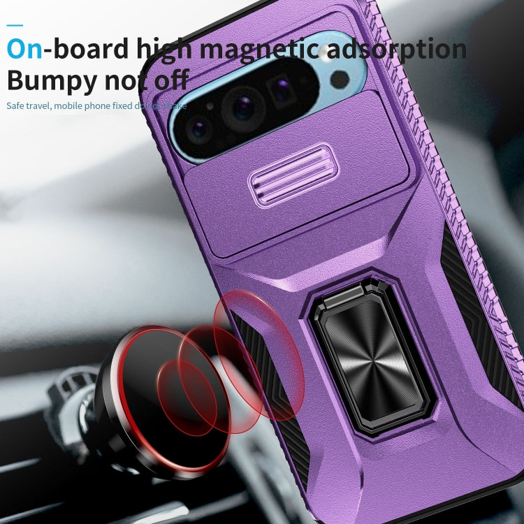 For Google Pixel 9 / Pixel 9 Pro Sliding Camshield Holder Phone Case(Purple) - Google Cases by PMC TechLife | Online Shopping South Africa | PMC TechLife | Buy Now Pay Later Mobicred