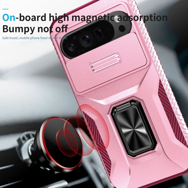 For Google Pixel 9 Pro XL Sliding Camshield Holder Phone Case(Pink + Rose Red) - Google Cases by PMC TechLife | Online Shopping South Africa | PMC TechLife | Buy Now Pay Later Mobicred