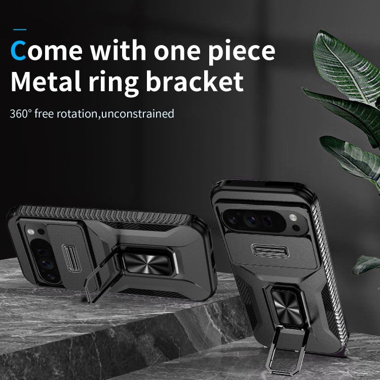 For Google Pixel 9 Pro XL Sliding Camshield Holder Phone Case(Black) - Google Cases by PMC TechLife | Online Shopping South Africa | PMC TechLife | Buy Now Pay Later Mobicred