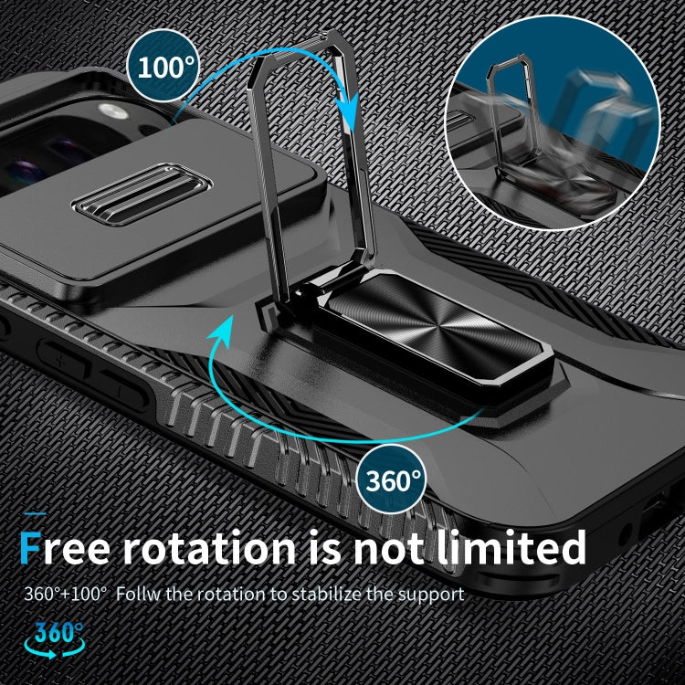 For Google Pixel 9 Pro XL Sliding Camshield Holder Phone Case(Black) - Google Cases by PMC TechLife | Online Shopping South Africa | PMC TechLife | Buy Now Pay Later Mobicred