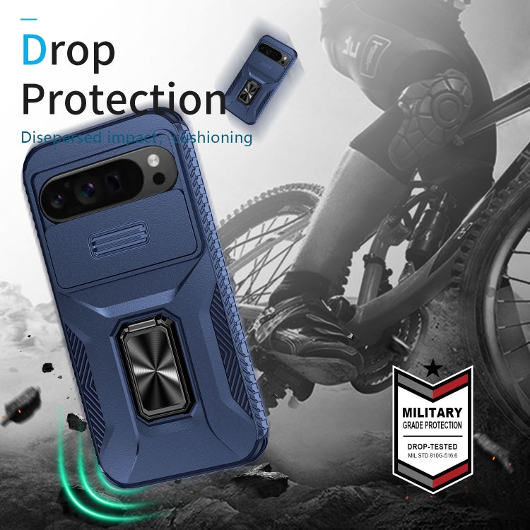 For Google Pixel 9 Pro XL Sliding Camshield Holder Phone Case(Blue) - Google Cases by PMC TechLife | Online Shopping South Africa | PMC TechLife | Buy Now Pay Later Mobicred