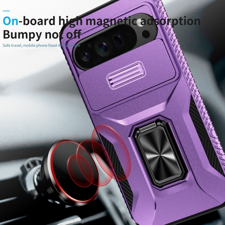 For Google Pixel 9 Pro XL Sliding Camshield Holder Phone Case(Purple) - Google Cases by PMC TechLife | Online Shopping South Africa | PMC TechLife | Buy Now Pay Later Mobicred