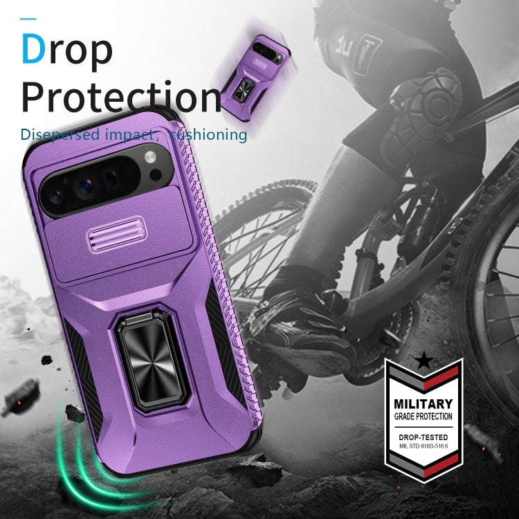 For Google Pixel 9 Pro XL Sliding Camshield Holder Phone Case(Purple) - Google Cases by PMC TechLife | Online Shopping South Africa | PMC TechLife | Buy Now Pay Later Mobicred