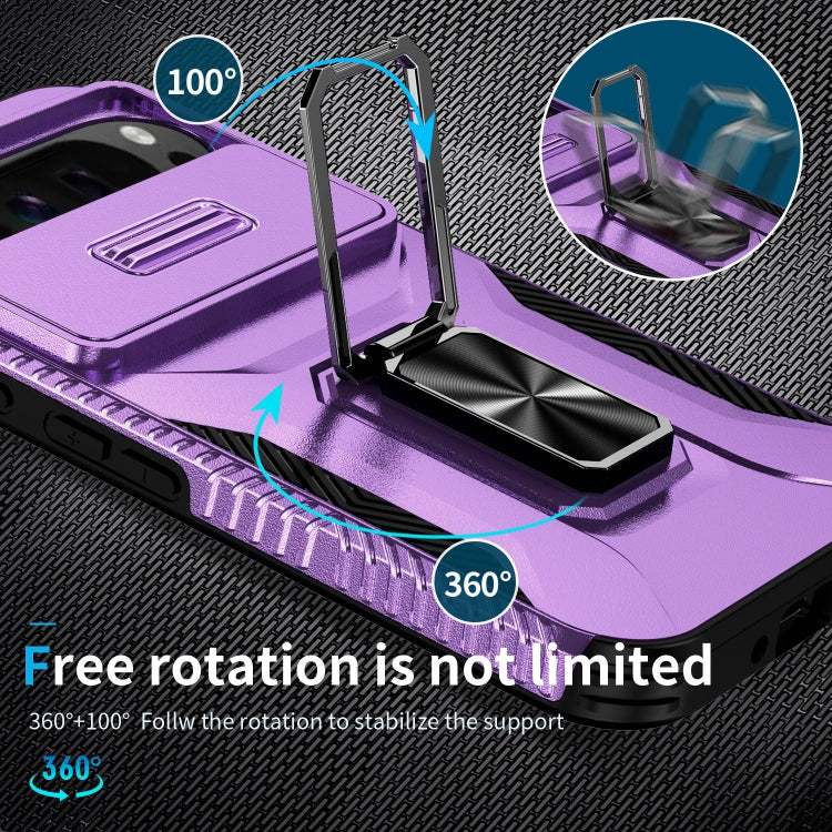 For Google Pixel 9 Pro XL Sliding Camshield Holder Phone Case(Purple) - Google Cases by PMC TechLife | Online Shopping South Africa | PMC TechLife | Buy Now Pay Later Mobicred
