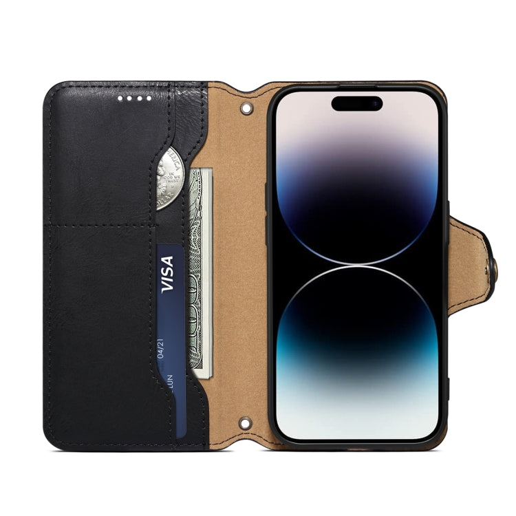 For iPhone 16 Denior Cowhide Texture Wallet Style Leather Phone Case(Black) - free shipping - PMC Jewellery - Order now!