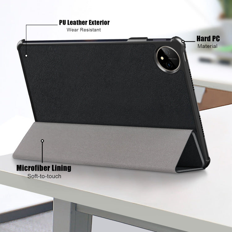For Huawei MatePad Pro 11 2024 / 2022 Custer Pure Color 3-Fold Smart Leather Tablet Case(Black) - Huawei by PMC Jewellery | Online Shopping South Africa | PMC Jewellery | Buy Now Pay Later Mobicred