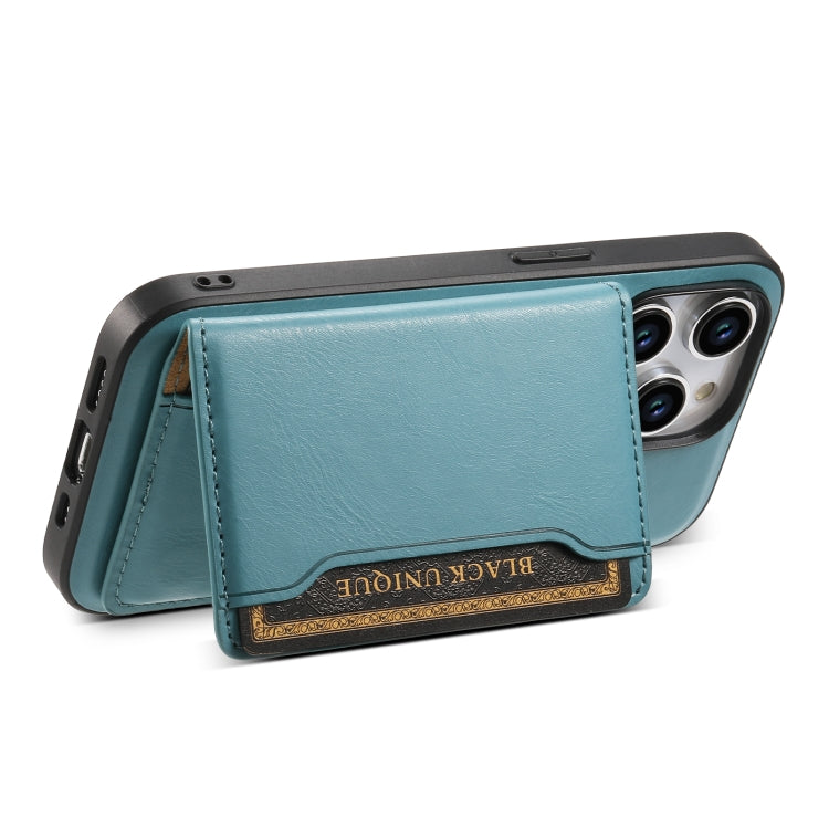 For iPhone 13 Pro Max Denior Cowhide Texture Leather MagSafe Detachable Wallet Phone Case(Blue) - free shipping - PMC Jewellery - Order now!