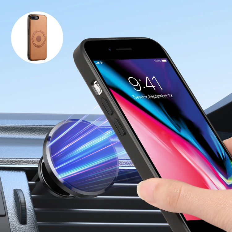 For iPhone 8 Plus/7 Plus Denior Cowhide Texture Leather MagSafe Detachable Wallet Phone Case(Khaki) - free shipping - PMC Jewellery - Order now!