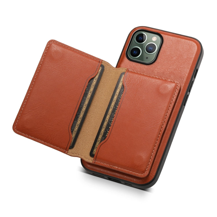 For iPhone 11 Pro Denior Cowhide Texture Leather MagSafe Detachable Wallet Phone Case(Brown) - free shipping - PMC Jewellery - Order now!